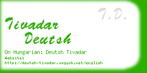 tivadar deutsh business card